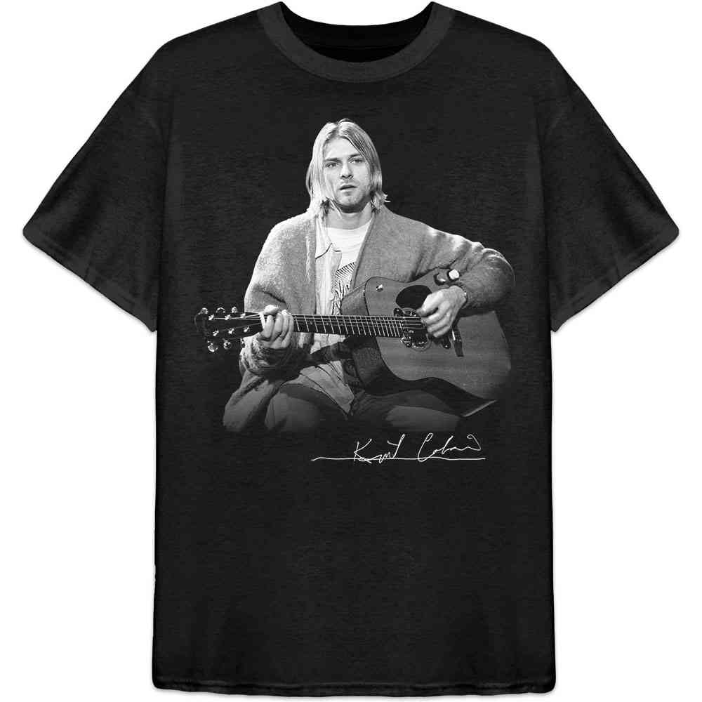 Kurt Cobain - Guitar Live Photo Tshirt Homme - Noir